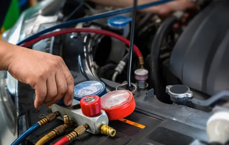 european auto AC repair - diagnostic equipment being used to check the bmw AC