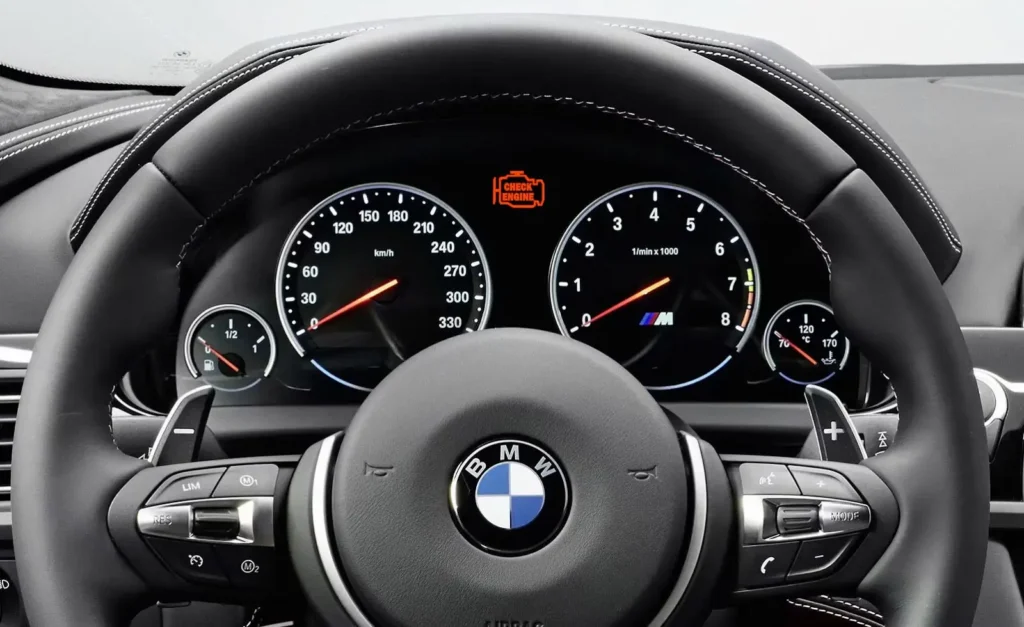 bmw check-engine light showing due to transmission repair being needed